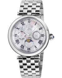 Gv2 - Florence Mother Of Pearl Dial Diamond Cut Ring On Stainless Steel Bracelet Watch - Lyst