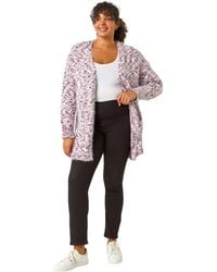 Roman - Curve Fluffy Textured Cardigan - Lyst