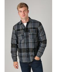 Tokyo Laundry - Cotton Checked Long Sleeve Shirt With Sherpa Lining - Lyst