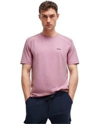 BOSS - Ribbed Collar Crew Neck Short Sleeve Polo Shirt - Lyst