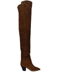 Saint Laurent - Dijhoge Laarzen Bruin - Lyst
