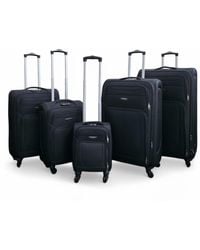 Infinity Leather - Soft Shell Lightweight Nylon Suitcase Set 4 Wheel Travel Case Holiday Bags - Lyst