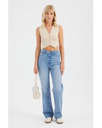 Hiccup - Sleeveless Cropped Knitted Sweater Vest - Lyst