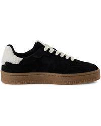 Tamaris - Fur Suede Leather Fashion Lace Up Sneakers - Lyst