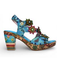 Laura Vita - Nellao 33 Floral Leather Wedge Heel Espadrille Sandals - Lyst