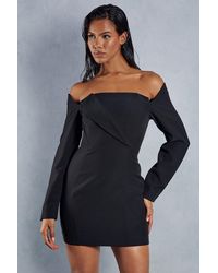 MissPap - Structured Off Shoulder Mini Dress - Lyst
