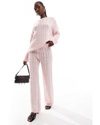 Kaiia - Exclusive Cable Knit Straight Leg Trousers Co-Ord - Lyst
