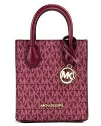 Michael Kors - Mercer Xs Mulberry Signature Pvc North South Shopper Crossbody Bag - Lyst