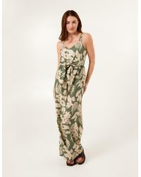 Blue Vanilla - Tropical Print Tie Front Jumpsuit - Lyst