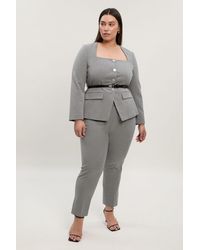 Karen Millen - Plus Size Tailored Marl Slim Leg Trouser - Lyst