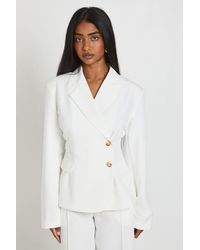 Boohoo - Wrap Double Button Blazer - Lyst