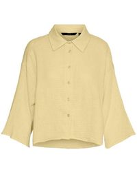 Vero Moda - Natali 3/4 Crop Shirt - Lyst