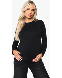 Boohoo - Maternity Split Hem Long Sleeve T-Shirt - Lyst