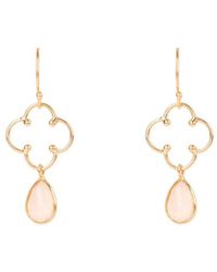 LÁTELITA London - Open Clover Gemstone Drop Earrings Rosegold Rose Quartz Sterling Silver - Lyst