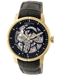 Heritor - Ryder Skeleton Leather-Band Watch - Lyst
