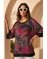 Roman - Leaf Print Tunic Top - Lyst