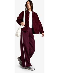 Boohoo - Tall Side Stripe Wide Leg Joggers - Lyst