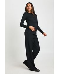 Boohoo - Maternity Soft Knit Button Cardigan & Wide Leg Trouser - Lyst