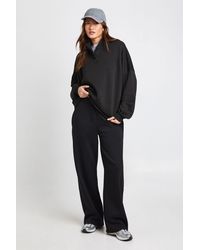 Boohoo - Funnel Neck Henley Sweatshirt - Lyst