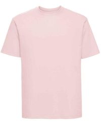Russell - Ringspun Cotton Classic T-Shirt (Powder Rose) - Lyst
