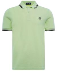 Fred Perry - Twin Tipped M3600 397 Green Polo Shirt Cotton - Lyst