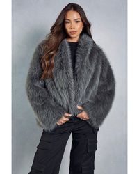 MissPap - Premium Oversized Hooded Faux Fur Coat - Lyst