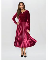 Gina Bacconi - Tillie Pleated Velvet Dress - Lyst