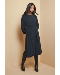 Wallis - Jersey Belted Midi Dress - Lyst