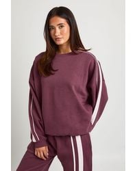 Boohoo - Double Side Striped Oversized Sweatshirt - Lyst