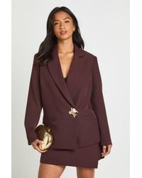 Boohoo - Petite Trim Single Breasted Blazer - Lyst