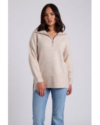Urban Bliss - Oatmeal Plain Oversized Half Zip - Lyst