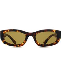 Miu Miu - Oval Havana Honey Dark Mub04S - Lyst