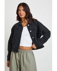 Boohoo - Barrel Sleeve Denim Jacket - Lyst