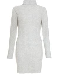 Quiz - Marl Knitted High Neck Mini Dress - Lyst