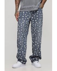 BoohooMAN - Tall Tinted Extreme Ripped Relaxed Fit Jeans - Lyst