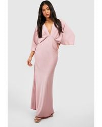 Boohoo - Petite Bias Cut Angel Sleeve Maxi Dress - Lyst