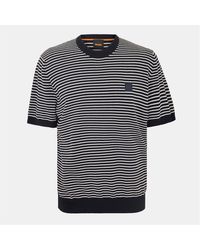 BOSS - Crew Neck Ribbed Collar Short Sleeve Sweatshirt - Lyst