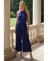 Roman - Pleated Halter Neck Jumpsuit - Lyst
