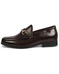 Infinity Leather - Loafers With Buckle Smart Slip-On Shoes Faux Leather - Lyst