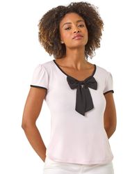 Roman - Bow Front Stretch Top - Lyst