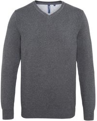 Asquith & Fox - Cotton Rich V-Neck Sweater - Lyst