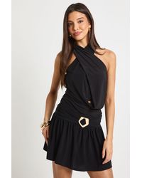 Boohoo - Slinky Trim Detail Frill Hem Skort - Lyst