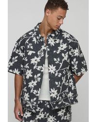 BoohooMAN - Tall Floral Tapestry Oversized Short Sleeve Overshirt - Lyst