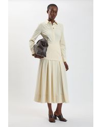 Karen Millen - Tailored Pinstripe Collared Maxi Dress - Lyst