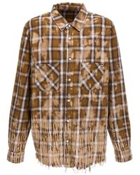Amiri - Bleached Long Sleeve Flannel Shirt Cotton - Lyst