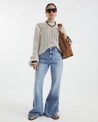 River Island - Flared Jeans Petite High Rise Cotton - Lyst