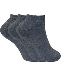 Sock Snob - 3 Pairs Ladies Cushioned Coloured Low Cut Ankle Thermal Trainer Socks - Lyst