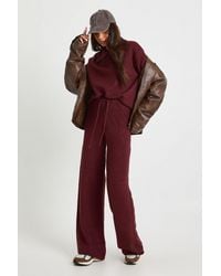 Boohoo - Tall Super Soft Crew Neck Knitted Chunky Cardigan And Wide Leg Trouser Co-Ord - Lyst