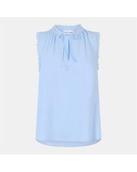 Bella Dahl - Fringe Tie Neck Relaxed Fit Sweatshirt - Lyst