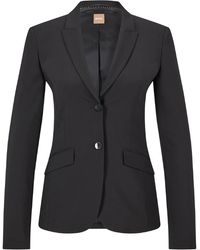 BOSS - Solid Patterned Lapel Collared Blazer - Lyst